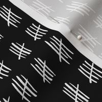 Inky Tally Marks in White