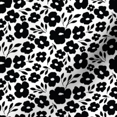 Flower patch black on white