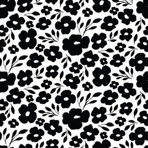 Flower patch black on white