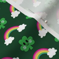 happy shamrock with rainbow on forest small