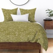 Stargazer Botanical Floral in Moss Green