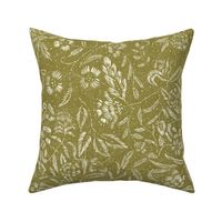 Stargazer Botanical Floral in Moss Green