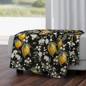 Bees And Lemons - Custom Dusty Green Leaves - Black (K90) - Large