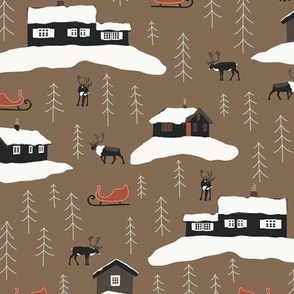 Reindeer Holiday in Brown