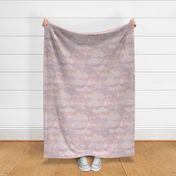 Cozy Night Sky Mauve- Medium- Full Moon and Stars Over the Clouds- Rose- Pink- Relaxing Home Decor- Nursery Wallpaper- Baby Girl Room Decor- Large Scale