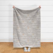 Cozy Night Sky Taupe Medium- Full Moon and Stars Over the Clouds- Beige- Neutral- Relaxing Home Decor- Gender Neutral Nursery Wallpaper- Large Scale- Baby