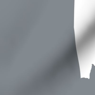 Alabama silhouette, 18x21" panel, white on gray - ELH
