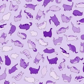 grape kittens on light purple - ELH