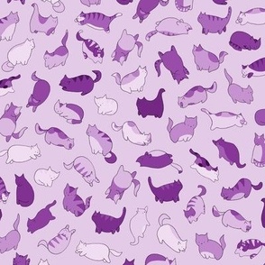 dark purple kittens on light purple - ELH