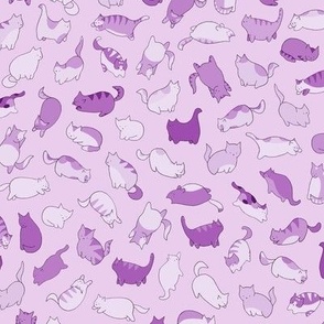 bright purple kittens on light pink - ELH