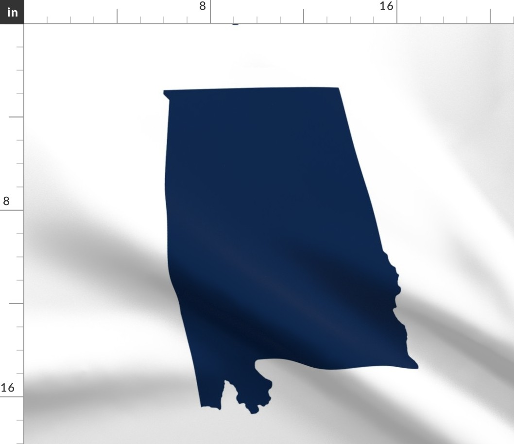 Alabama silhouette, 18x21" panel, navy on white - ELH