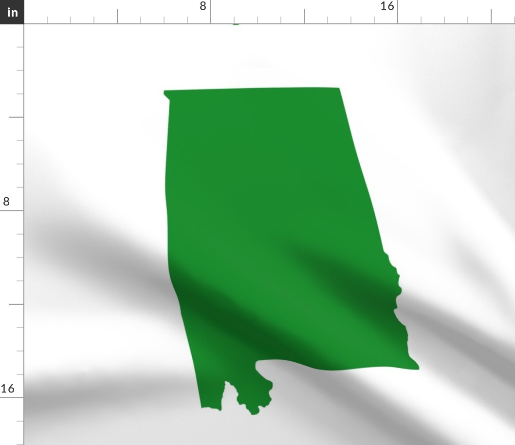 Alabama silhouette, 18x21" panel, dark green on white - ELH