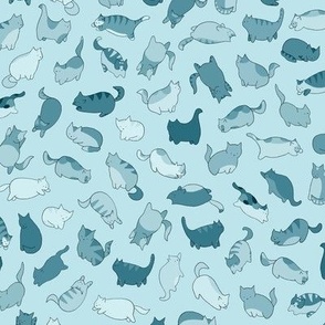 medium gray-blue denim kittens - ELH