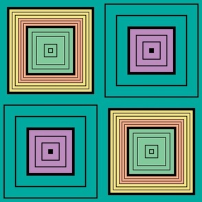 They Went Thataway - Squares in Squares - Black