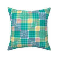 They Went Thataway: Squares in Squares Plaid - White