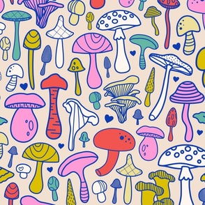 Wild Mushrooms - Rainbow - Large Scale