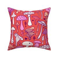 Wild Mushrooms - Orange Red - Large Scale