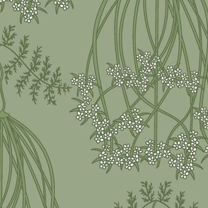 Art Nouveau Queen Anne's Lace - Large Sage 