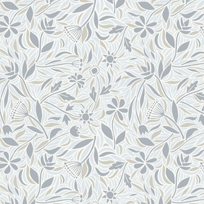 Calm Botanical Wallpaper -  blue-medium