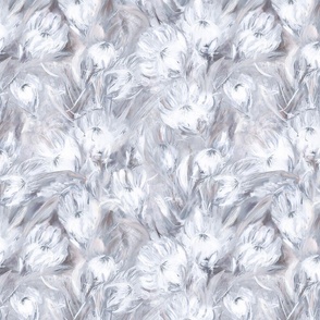 Protea White in soft lines small 12”x12”