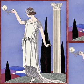 ART DECO PSYCHE WITH HER LAMP - GEORGE BARBIER