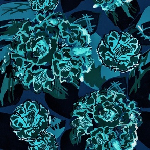 ART DECO HYDRANGEA IN OLYMPIC BLUE - EDOUARD BENEDICTUS