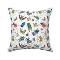 Mid Century Retro Bugs-White-Medium Scale