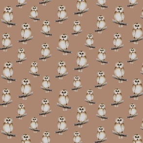 owls in taupe