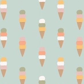 (S Scale) Boho Ice Cream Cones on Muted Mint