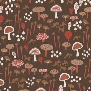 Forest Fungi Floor in Dark Brown