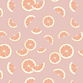 (M Scale) Citrus Fruit Seamless on Light Pink