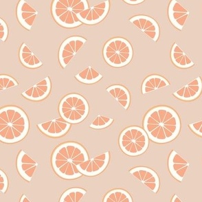 (M Scale) Citrus Fruit Seamless on Light Tan