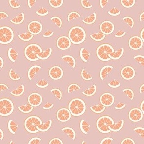 (S Scale) Citrus Fruit Seamless on Light Pink