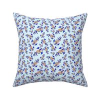 Navy Blue Anchor Nautical Floral Light Blue