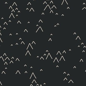 Hiking Collection Mountain Peaks in Black