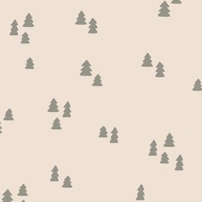 Hiking Collection Pine Trees on Cream