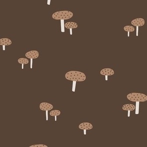 Forest Fungi Toadstool in Dark Brown