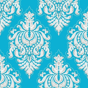 Andalusia Damask (Large)  in Azure