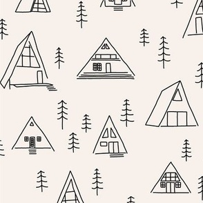 Large A-frame Cabins in Cream