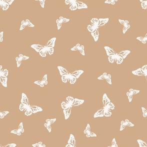 (M Scale) Boho Butterflies on Tan