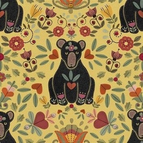 Cross Stitch Folk Art Bear