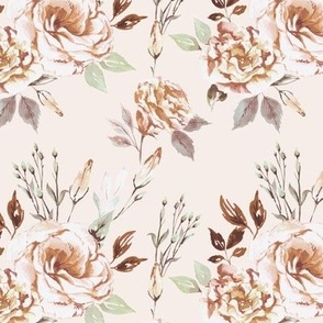 Peach vintage flowers blush pattern - S