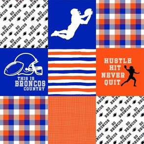 Football//Broncos - Wholecloth Cheater Quilt 