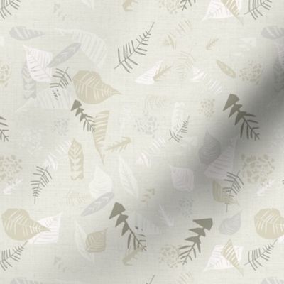 Whimsical Abstract Leaves in Natural Earth Tones 