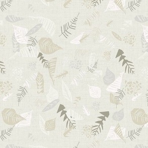 Whimsical Abstract Leaves in Natural Earth Tones 