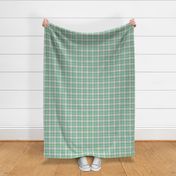 Mint Green Sage Green and White Asymmetric Plaid