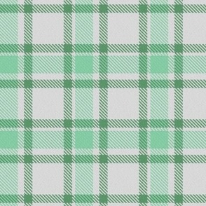 Mint Green Sage Green and White Asymmetric Plaid