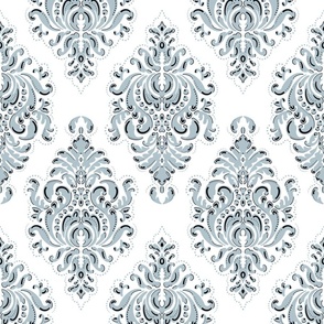 Andalusia Damask (medium) in New Gray