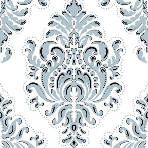 Andalusia Damask (large) in New Gray