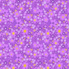 Purple medium scale flower pattern